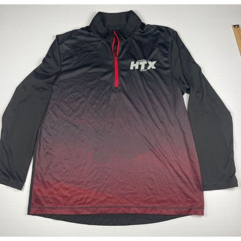 Htx Quarter-Zip Athletic Pullover Black Red Long Sleeve Jersey Super Bowl Li